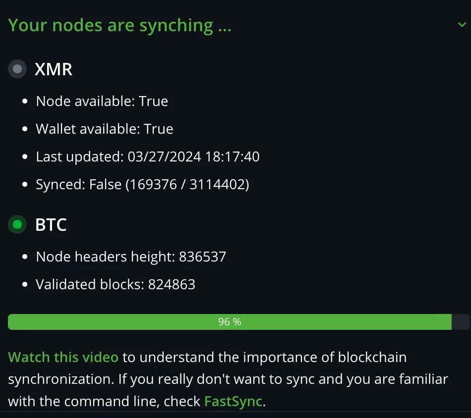 BTC-XMR Sync